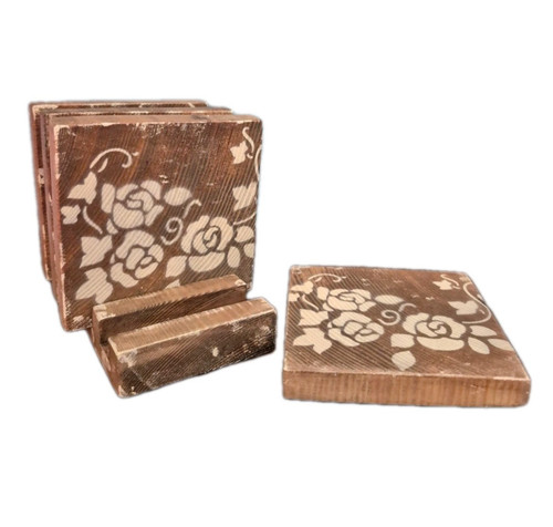 Rustic wood coasters rack - rustic, &