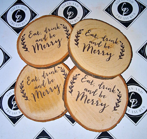 Handmade wood slice coasters - handmade,
