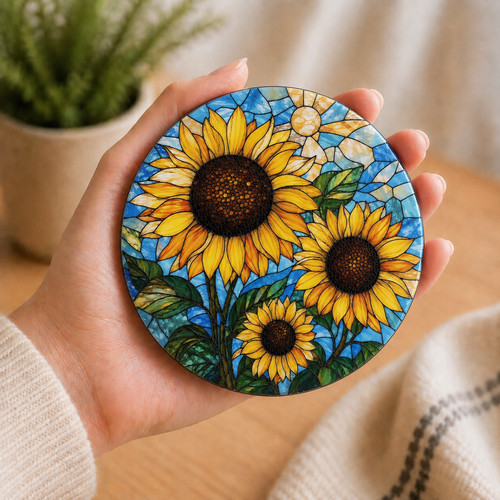 Sunflower stained glass - sunflower,