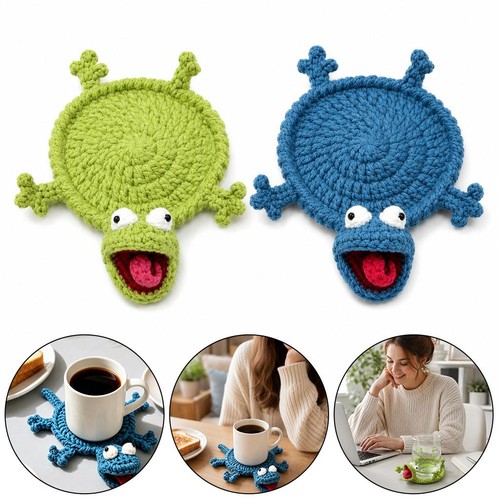 Handmade crochet coaster cute - crochet,