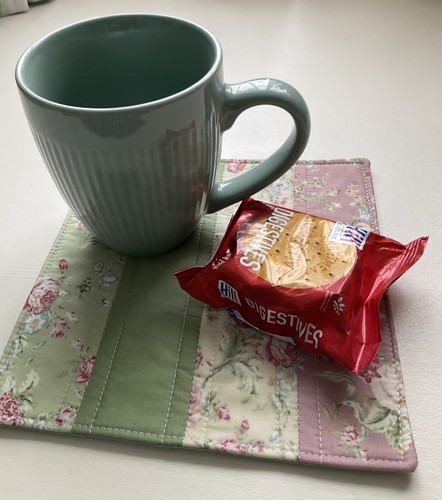 Handmade quilted mug rug - handmade,