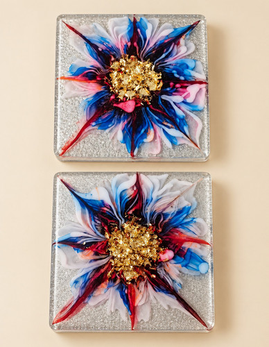 Set resin square 10x10cm - square,