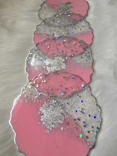 Handmade resin coasters - resin, set