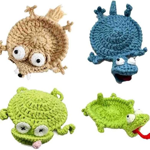 4pcs crochet animal coasters - animal,