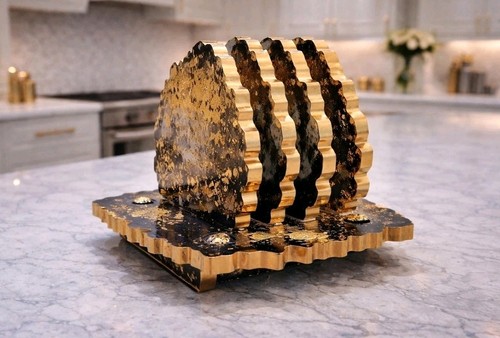 Handmade black gold - handmade, resin
