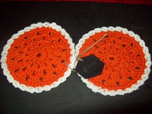 Handmade crochet coasters - 2,