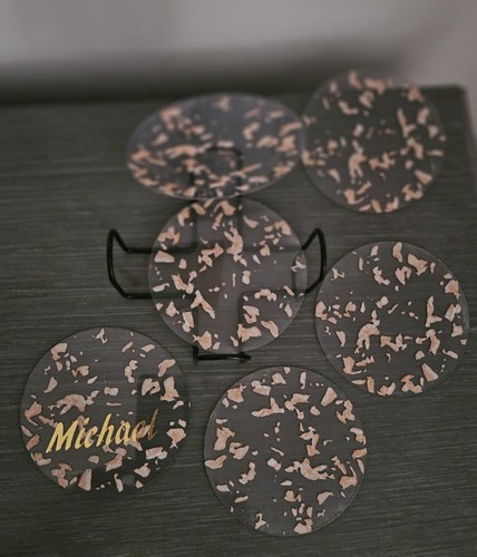 Set acrylic coasters with - coasters,