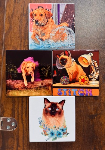 Personalized ceramic coaster - ceramic,