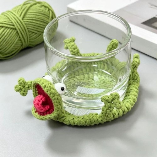 Crochet lizard coaster funny - coaster,,