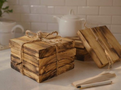 Handmade rustic coasters extra - coasters,