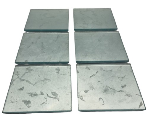 Set silver glass square - silver,