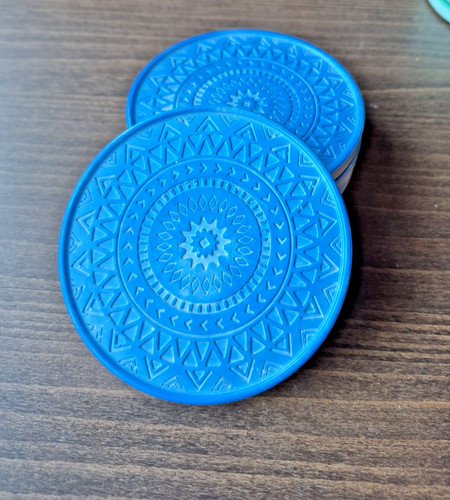 Bright blue mandala - bright, coasters