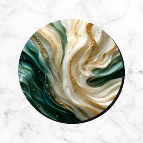 Coasters marble green cream - marble,