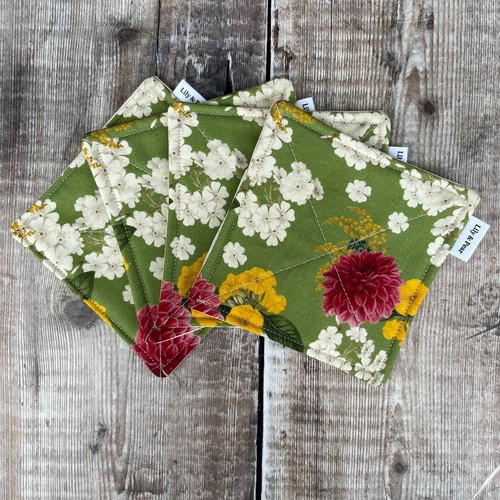 Green floral quilted drink - green,