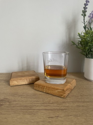 Chunky solid oak coasters - solid,
