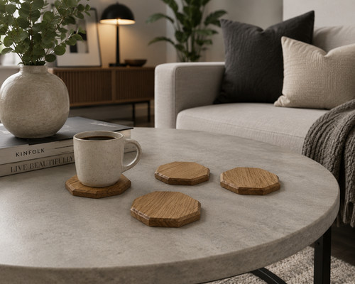 Handmade solid oak coasters - solid,