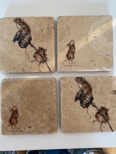 Handmade country field mice - country,