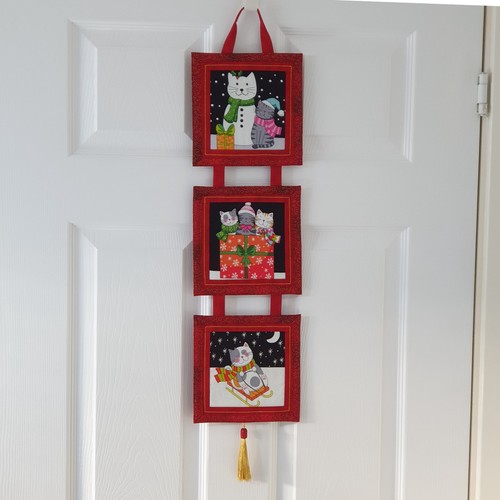 Christmas cat wall hanging - christmas,