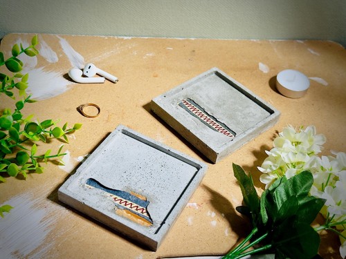Handmade concrete coasters - concrete,