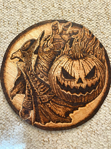 Halloween cycled wood unique