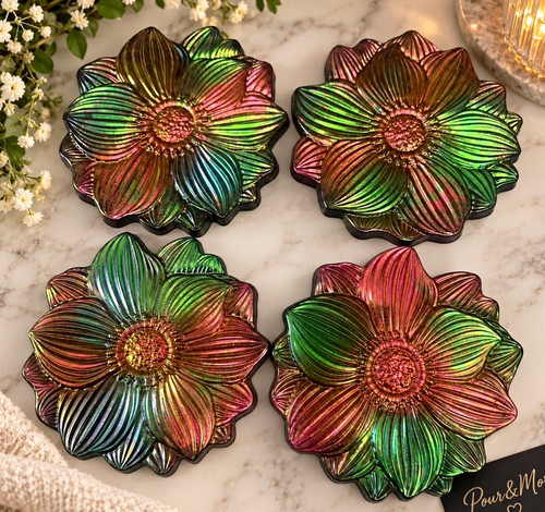 Set handmade resin flower - of,