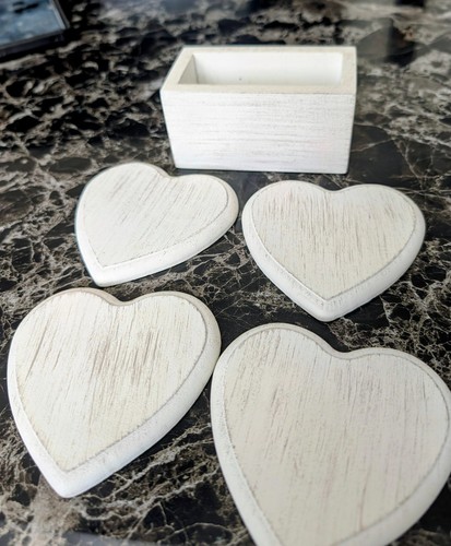 Wooden coasters white love - wooden,