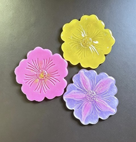 Set vibrant resin flower - set, 4