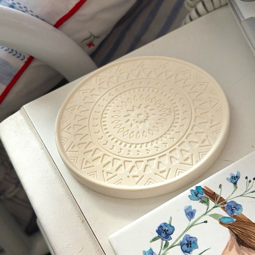 Handmade ceramic coaster - handmade,