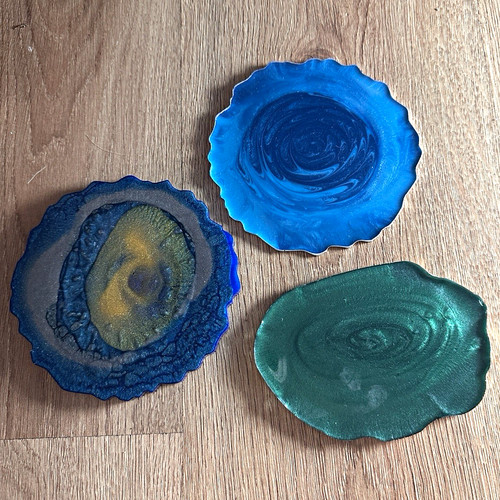 Handmade resin geode coaster - resin,