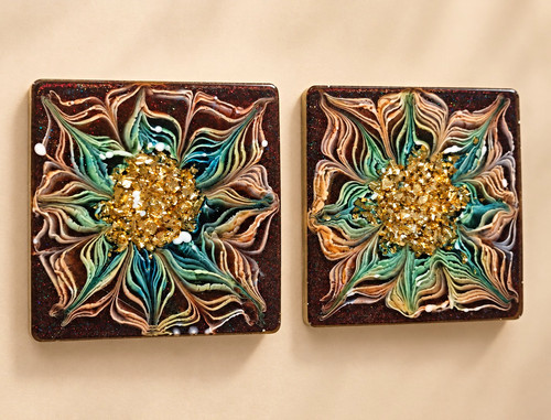 Set handmade resin square - of,
