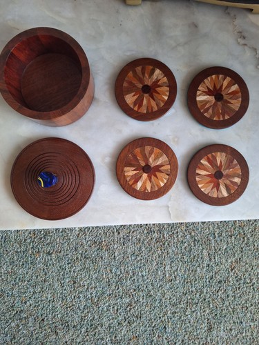 Hand made wooden coasters - hand,