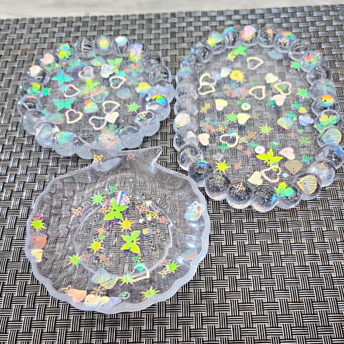 Set handmade clear round - set,