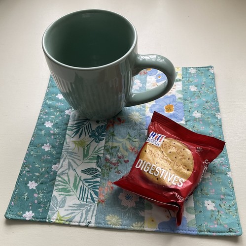 Handmade quilted mug rug - handmade,