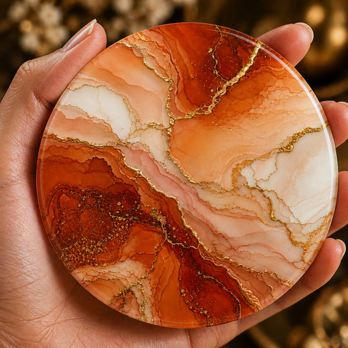 Terracotta marble effect - terracotta,