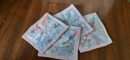 Quilted coasters bias - quilted,