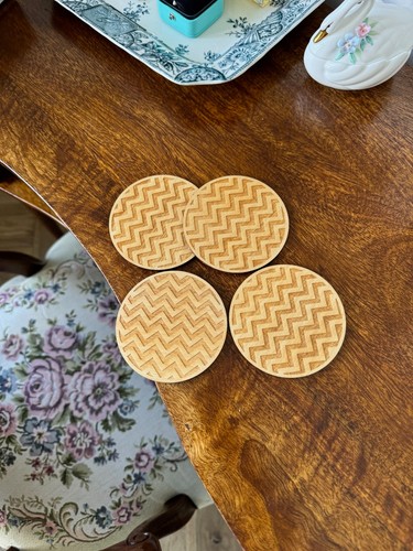 Handmade wooden round coasters