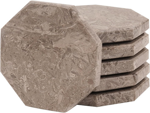 Marble coaster set round - set, 3.5"