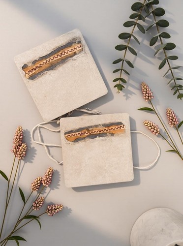 Handmade concrete coasters - handmade,